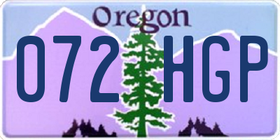 OR license plate 072HGP