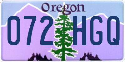 OR license plate 072HGQ