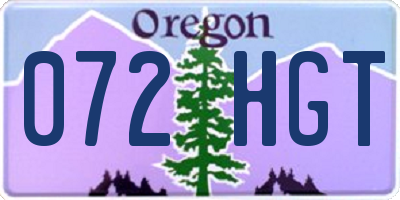 OR license plate 072HGT