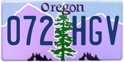 OR license plate 072HGV