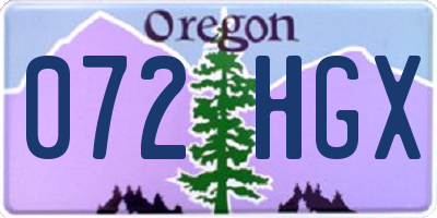 OR license plate 072HGX