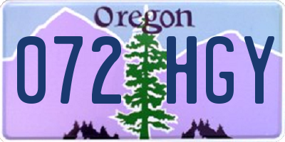 OR license plate 072HGY