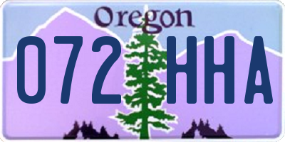 OR license plate 072HHA