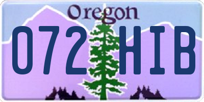 OR license plate 072HIB