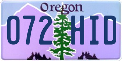 OR license plate 072HID