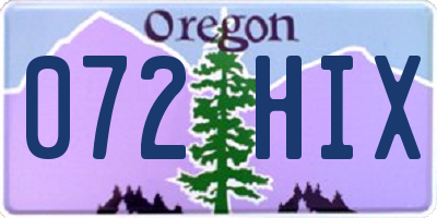 OR license plate 072HIX