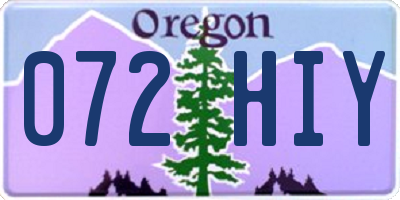 OR license plate 072HIY