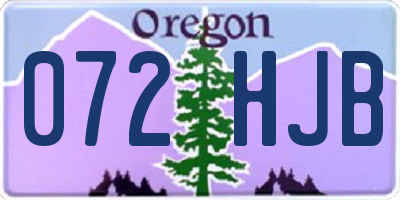 OR license plate 072HJB
