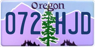OR license plate 072HJD