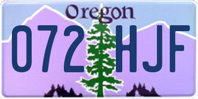 OR license plate 072HJF