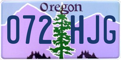 OR license plate 072HJG