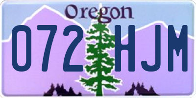 OR license plate 072HJM