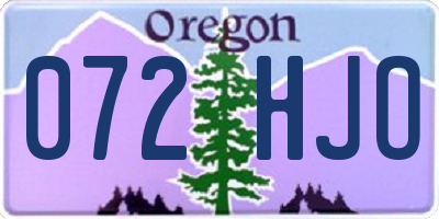 OR license plate 072HJO