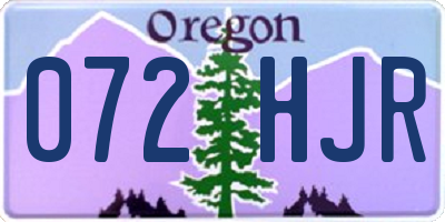 OR license plate 072HJR