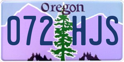 OR license plate 072HJS
