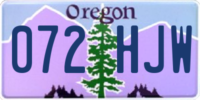 OR license plate 072HJW