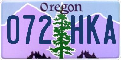 OR license plate 072HKA