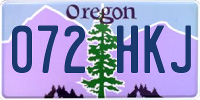 OR license plate 072HKJ