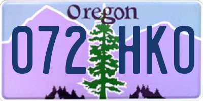 OR license plate 072HKO