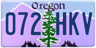 OR license plate 072HKV
