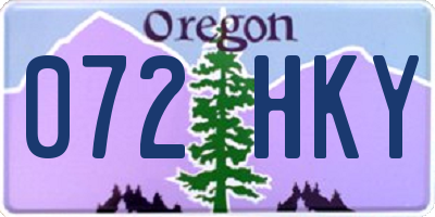 OR license plate 072HKY
