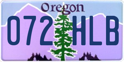 OR license plate 072HLB