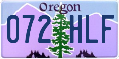OR license plate 072HLF