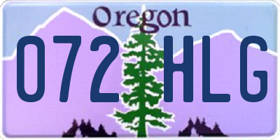 OR license plate 072HLG