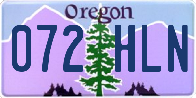 OR license plate 072HLN
