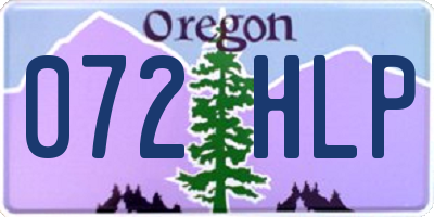 OR license plate 072HLP