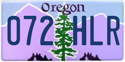 OR license plate 072HLR