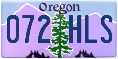 OR license plate 072HLS