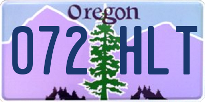OR license plate 072HLT