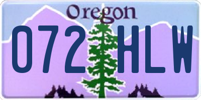 OR license plate 072HLW