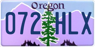 OR license plate 072HLX