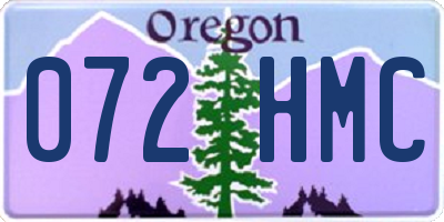 OR license plate 072HMC