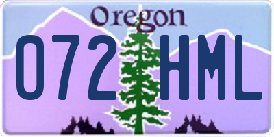 OR license plate 072HML