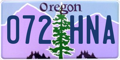 OR license plate 072HNA