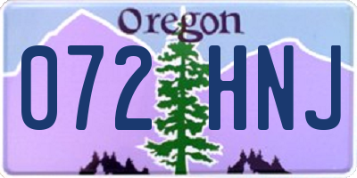 OR license plate 072HNJ