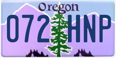OR license plate 072HNP