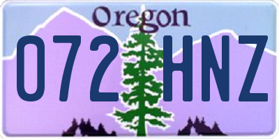 OR license plate 072HNZ