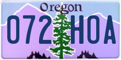 OR license plate 072HOA