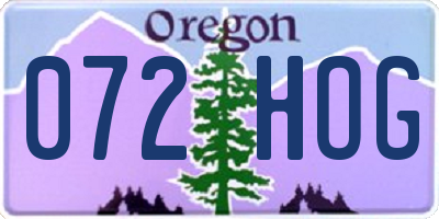OR license plate 072HOG