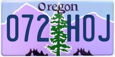 OR license plate 072HOJ