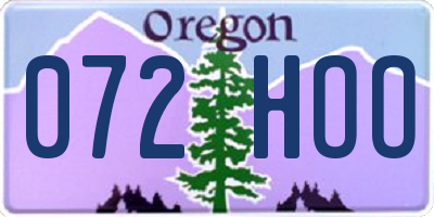 OR license plate 072HOO