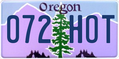 OR license plate 072HOT
