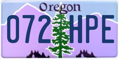 OR license plate 072HPE