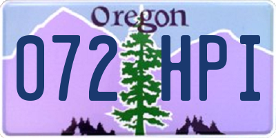 OR license plate 072HPI