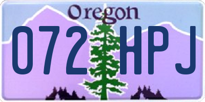 OR license plate 072HPJ