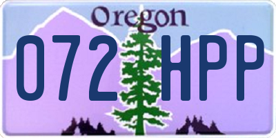 OR license plate 072HPP